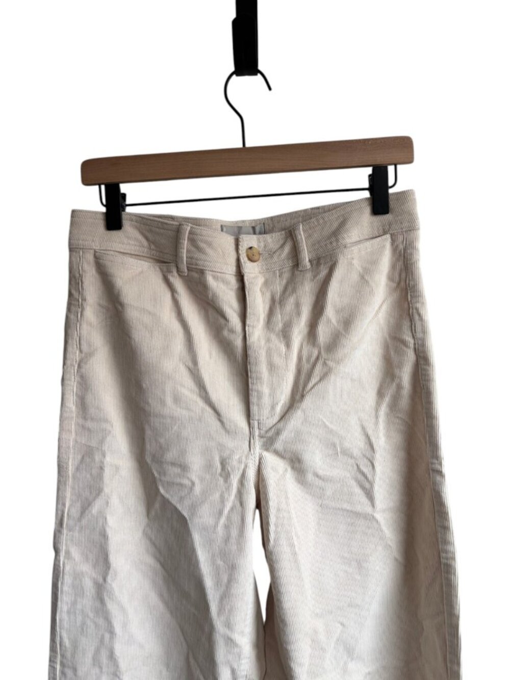 NWT Everlane The Corduroy Wide Leg Pant Size 8 High Rise Cream - Picture 4 of 7